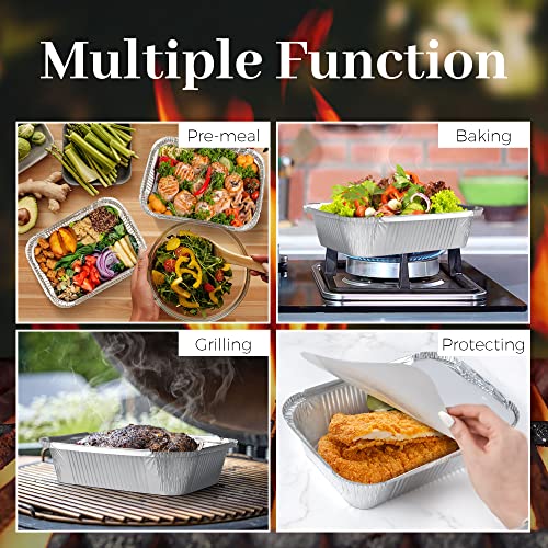 8×10 Aluminum Foil Pans With Lids(20 Packs), Disposable Food Containers With Covers, Disposable Aluminum Foil For Catering Party Meal Prep, Cookware Perfect For Baking Roasting Cooking Grilling #TOP3