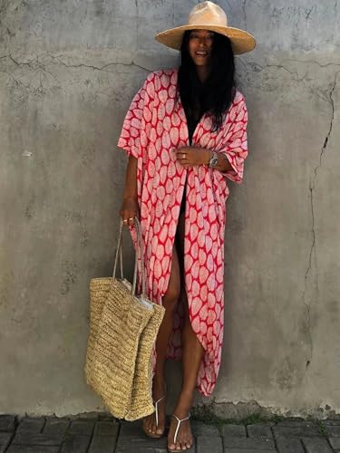 Image of Kaftan Dresses for Women Plus Size Summer Beach Dress with Print and Swim Cover Ups
