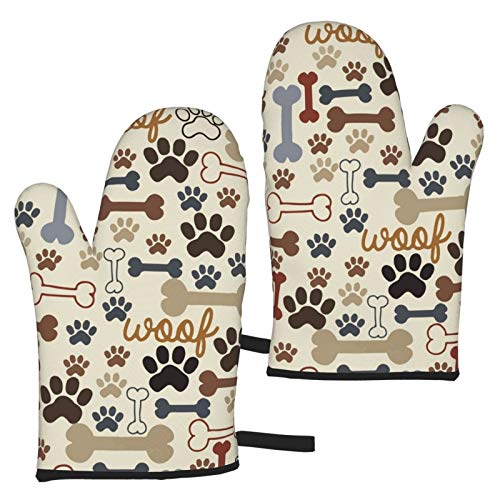 Dog Paw Oven Mitts Heat Resistant Kitchen Gloves Cooking For Women Baking Grilling Bbq Microwave #TOP11