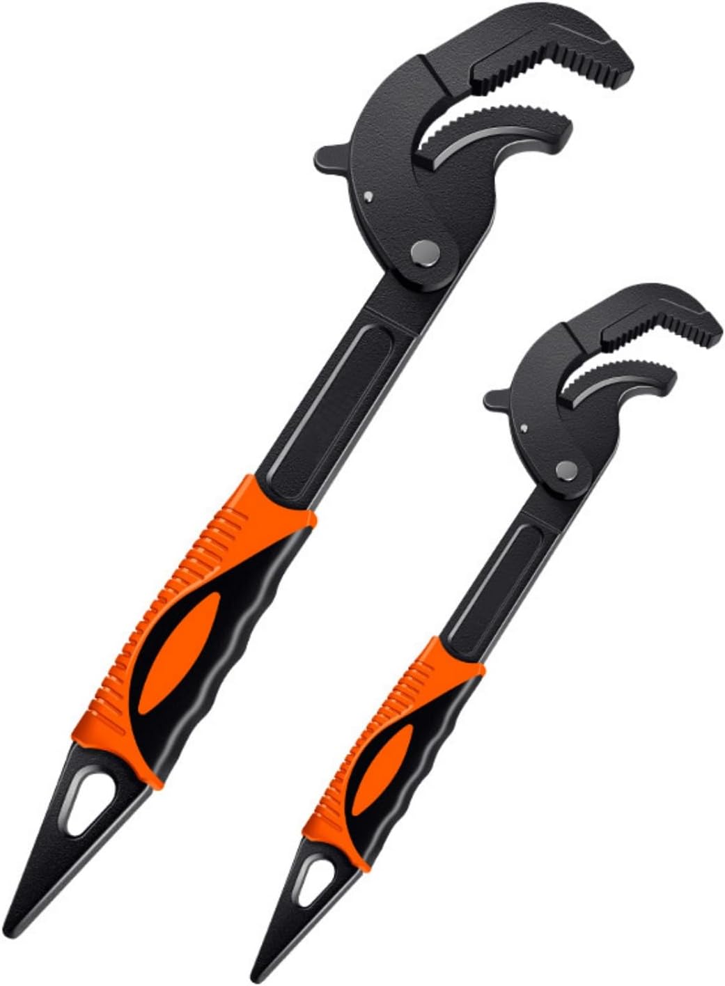 YWHWXB 2 Pcs Multi-function Universal Adjustable Wrench, High Carbon Steel Quick Power Grip Pipe Wrench Set for Electric Vehicle/Car/Water Pipe/Air Conditioning Maintenance(0.6”-2.4”/14mm-60mm)