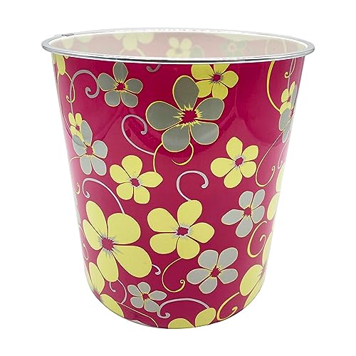 Home Plus 7.7 Litre Quality Floral Design Lightweight Waste Paper Basket Bin (Vintage Bouquet Multicolour)