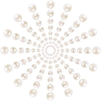 DECORA 500pcs Ivory Flat Back Cabochons Half-Round Pearl for Wedding Decoration Assorted Sizes