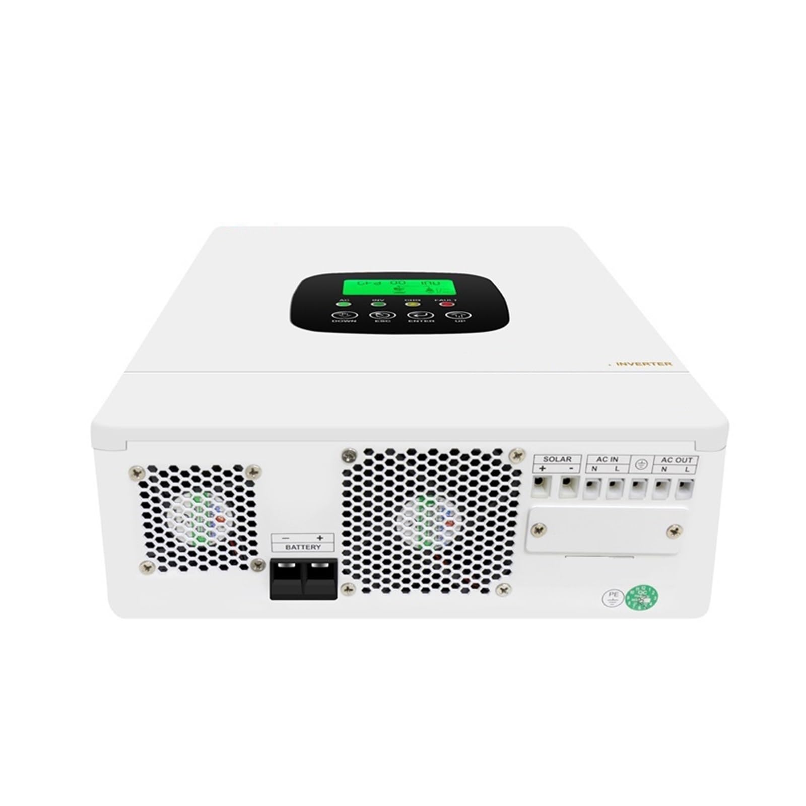 Inverter ibrido on-grid/off-grid for uso domestico con controller inverter MPPT integrato, alta potenza 48 V.(3300W-24V)