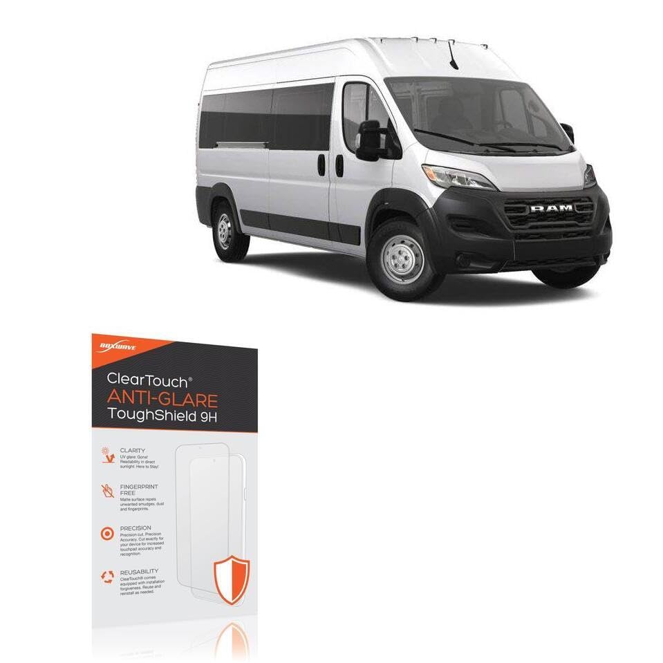 BoxWave Screen Protector Compatible with Ram 2024 Promaster (10.1 in) - ClearTouch Anti-Glare ToughShield 9H (2-Pack), Anti-Glare 9H Tough Flexible Film Screen Protector