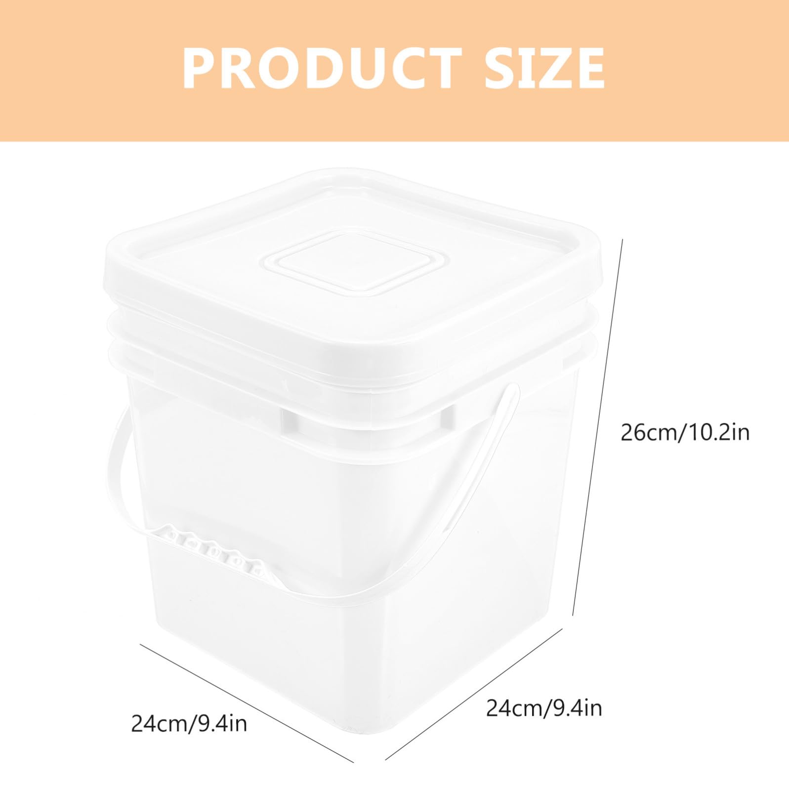 HANABASS Secchio per Pulizie 10l in Plastica Bianco Coperchio Ermetico e Manico, Contenitore per Detersivi Lavanderia Riutilizzabile per Uso Domestico