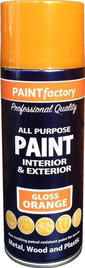 400ml All Purpose Orange Gloss 1745PR Spray Can Household Car Van Bike Aerosol Paint (1 Pack)