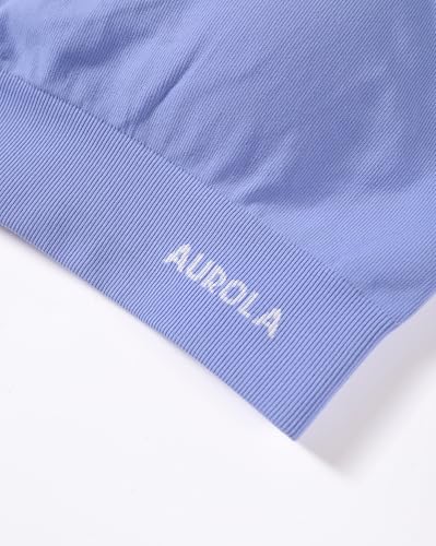 Image of AUROLA Power Womens Square Back Basic Sports Bra - Square Neck Padded Low Impact Yoga Bra Workout Crop Top