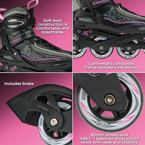 image for 5th Element Lynx Inline Skates for Women with Adjustable Strap, 80mm W