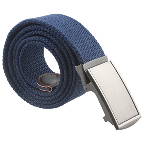 Sportmusies Canvas Web Belts for Men, Solid Color Military Style Casual Belts with Automatic Buckle