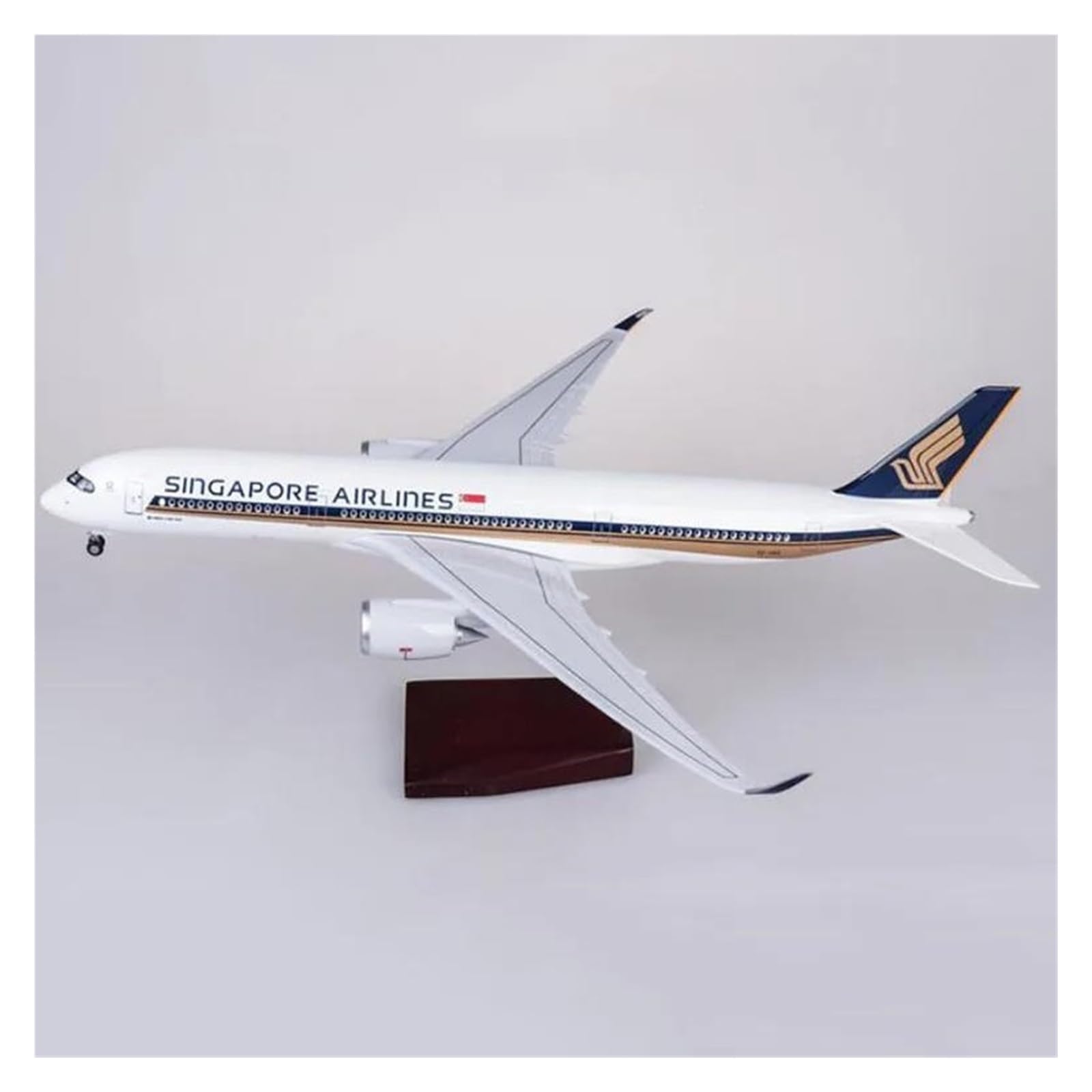 Samolot w skali 1/142 dla A350 Singapore Airlines Model samolotu Samoloty z żywicy odlewanej ze światłem i kołem Udekoruj biuro Nadaje się do ekspozycji (ze światłem)