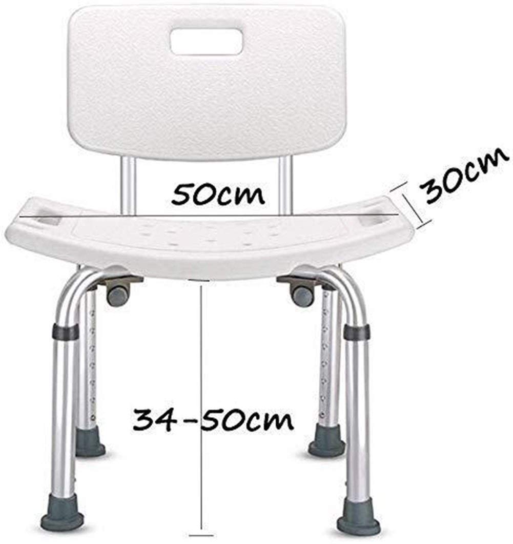 Taburete para Ducha Asiento para bañera Asiento para bañera con Respaldo Ajustable en Altura Aluminio Antideslizante Ligero Personas Mayores con discapacidad Peso 150 kg Taburete p