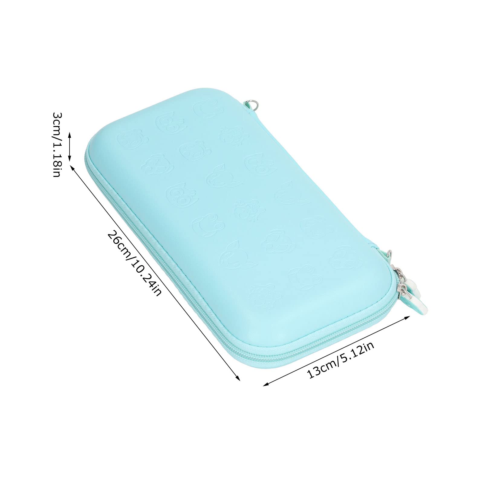 Konsola do gry przenośna trwała zamek błyskawiczny torebka ochronne miejsce do przechowywania w przypadku Switch Lite NS NSL PU skóra 10,24 x 5,12 x 1,18 cali (Niebieski)