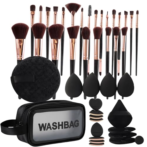 Brocha para sombra de ojos, juego de herramientas de maquillaje profesional con bolsa, almacenamiento de herramientas de belleza para el hogar, salón de belleza, uso diario, novia, Halloween, Navidad