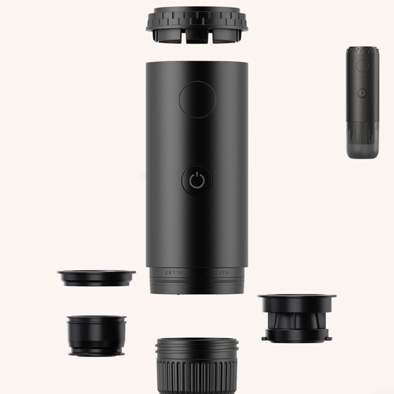 Macchina da caffè USB portatile, macchina da viaggio elettrica con tazza, per auto, ufficio, campeggio e viaggi d'affari, nero (A)