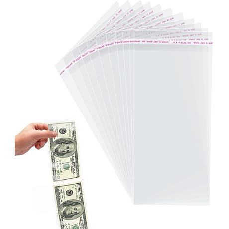 100Pcs Cake Money Holder Transparent Plastic Bags