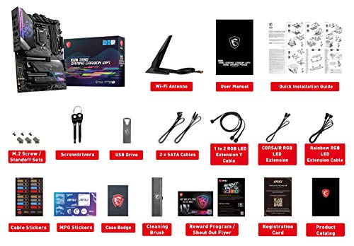 MSI-MPG-Z590-GAMING-CARBON-WIFI-Placa-Base-ATX-Soporta-Procesadores-Intel-Core-11th-Gen-LGA-1200-Mystic-Light-75A-VRM-DDR4-Boost-5333MHzOC-2-x-PCIe-40-x16-3-x-M2-Gen43-x4-Wi-Fi-6E