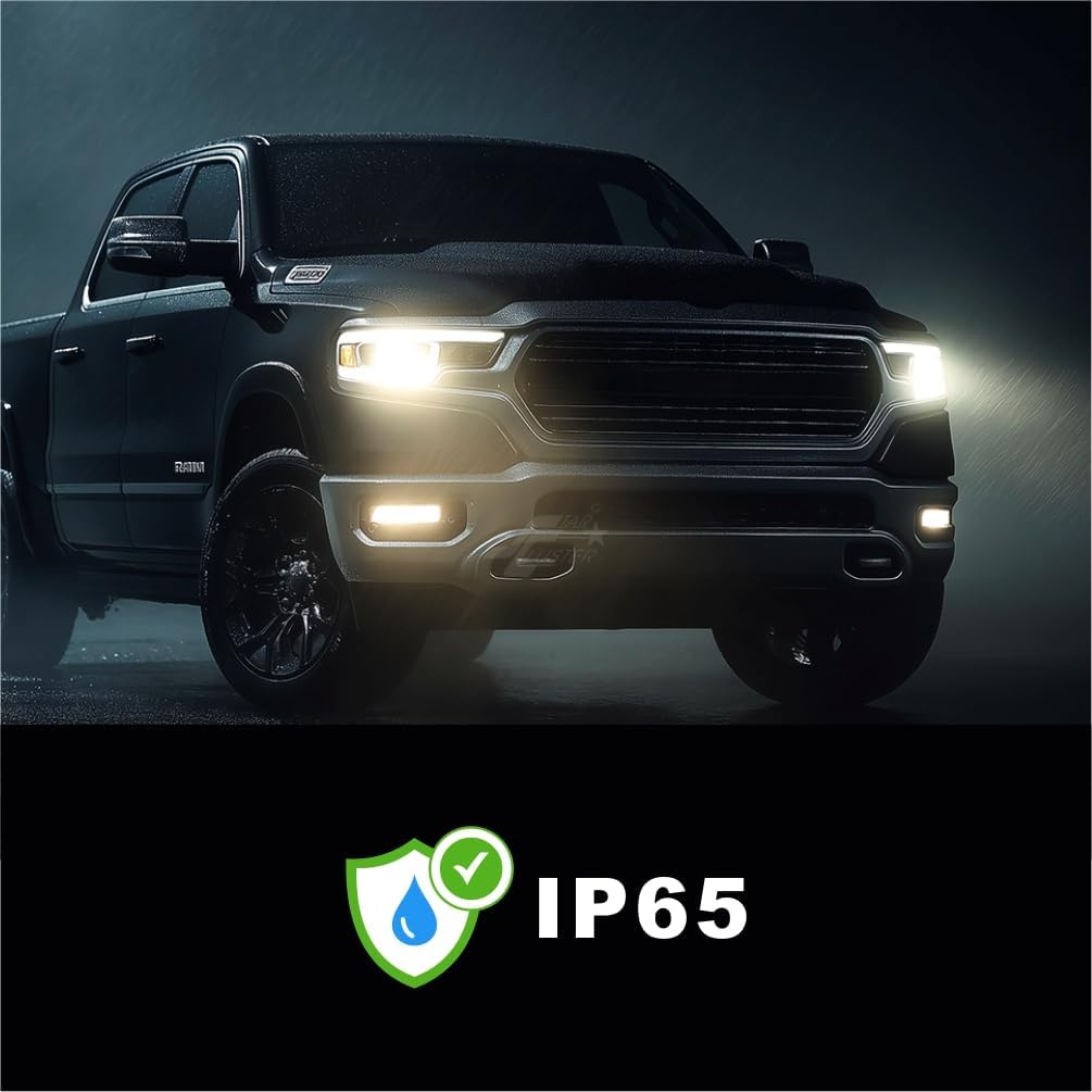 STARCLUSTER Headlight Assembly for 2019-2024 RAM 1500, Driver Side(Left), Fit Factory LED Models Black Bezel Reflector Only, Replacement 68533275AA CH2502320, without Adaptive AFS Headlamp