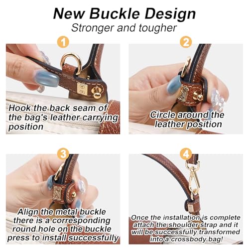 Cowhide Leather Adjustable Crossbody Strap for Longchamp Le Pliage Mini Bag Replacement Shoulder Strap Kit2