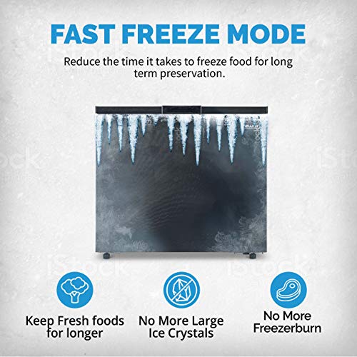 Newair Chest Freezer - 7 Cubic Feet Reach In Freezer Chest - Quiet Freezer With Digital Temperature Control, Open Door Alarm, And Fast Freeze Mode - Black #TOP2