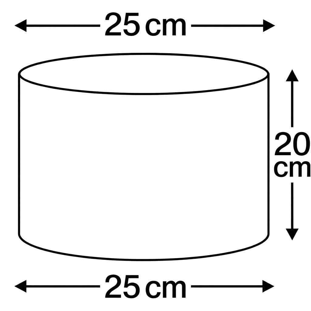 Zylinder Lampenschirm Baumwolle Stoff handgefertigt für Deckenleuchte, Tischleuchte, Stehlampe (Ocker, 25 cm Durchmesser 20 cm Höhe)