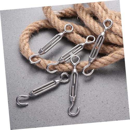 Veemoon 5pcs Heavy Duty Stainless Steel Turnbuckle Chain Rope Turnbuckle Wire Tensioner Screw Hook for Fence and miniatura 4