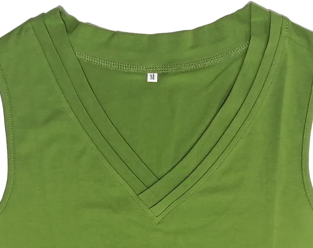 Fronage Women's Rhinestone Skull Tank Tops Loose Graphic V Neck Sleeveless Tee Shirt - Image 4