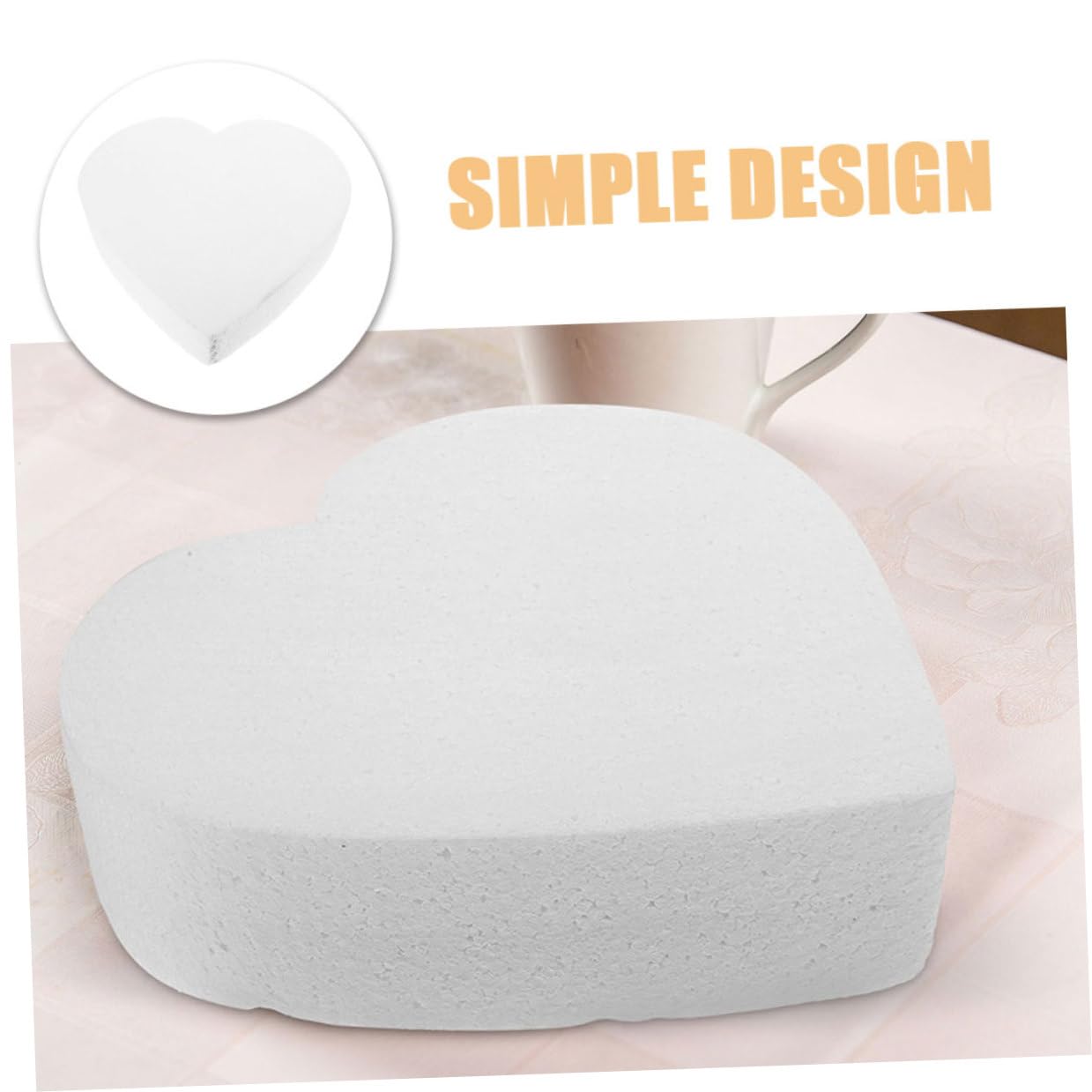 jojofuny Modèle de Gâteau en Mousse Cœur 15 Cm, Accessoire de Pâtisserie, Décoration de Gâteaux Factice, Fourniture de Décoration pour Fêtes et Entraînement la Pâtisserie