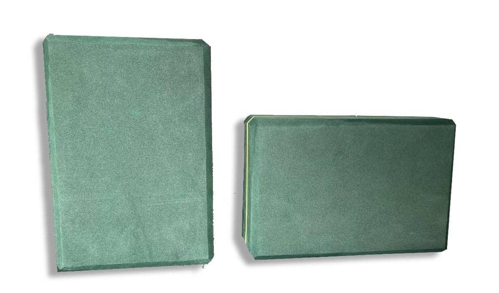 Vedam High Density EVA Foam Yoga Block Set of 2 For Men & Women | Lightweight Yoga Brick For Workout, Training, Stretching, Exercise, Gym, Home Fitness | Improve Strength & Aid Balance (Bottle Green)
