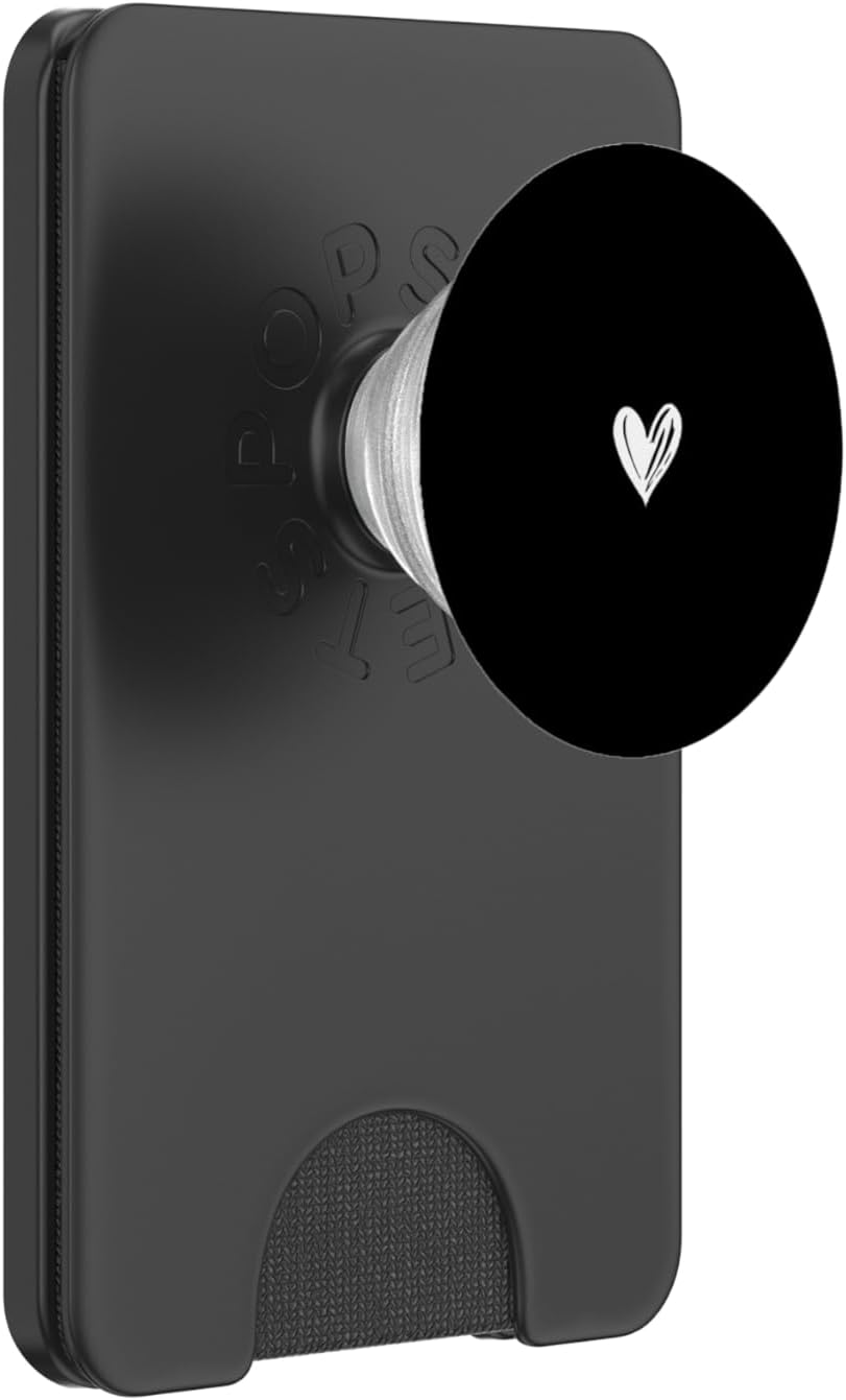 Cute Heart Love Black PopSockets PopGrip for MagSafe