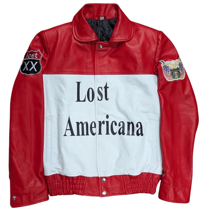 Machine MGK Gun Kelly Red Real Leather Bomber Jacket - Lost
