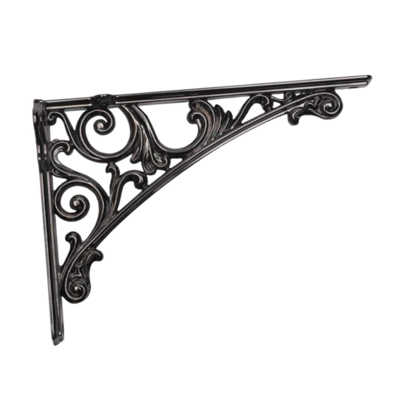 Wall Shelf Bracket Rustic Shelving Bracket for Indoor Outdoor Shelves Pantry Black-image-41