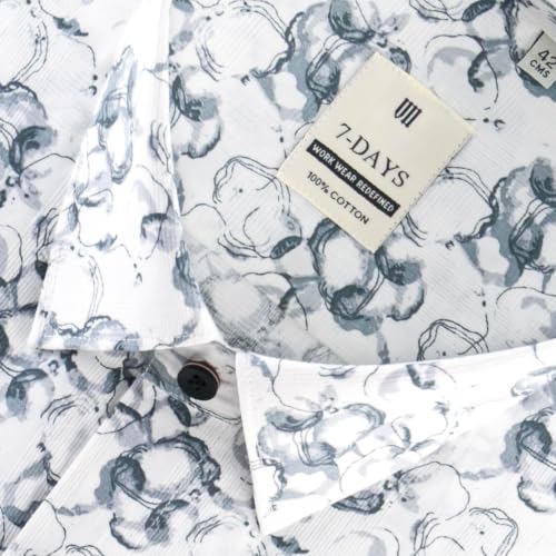 Image of 7-DAYS Men's Premium Formal Printed Shirt - 100% Cotton, Regular Fit, Full Sleeves, with Pocket - Stylish for Special Occasions.