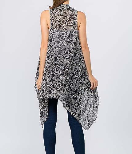 Scarfand's Women's Sheer Open Front Lightweight Sleeveless Long Duster Cardigan Vest2