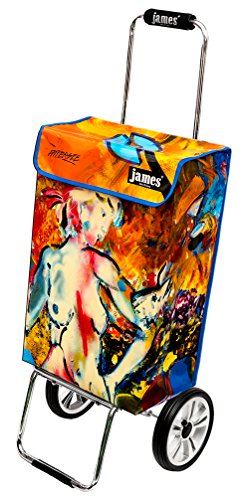 James® Einkaufstrolley modern Design Botticelli, Einkaufswagen bunt, Hackenporsche, Shopping-Lifestyle, Planenmaterial, bis 50kg Tragkraft, Grosse Räder, Made in Vienna – Bild 3
