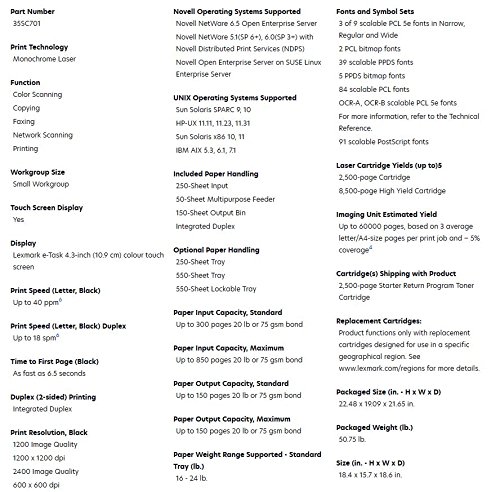Lexmark Mx417De Monochrome All-In One Laser Printer, Scan, Copy, Network Ready, Duplex Printing And Professional Features #TOP4