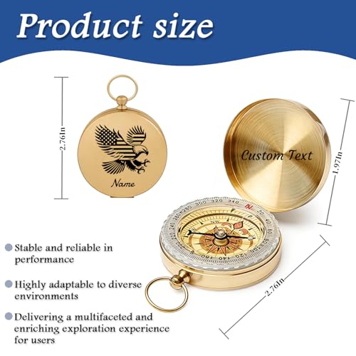 Brújula personalizada de latón con grabado luminosa miniatura 4