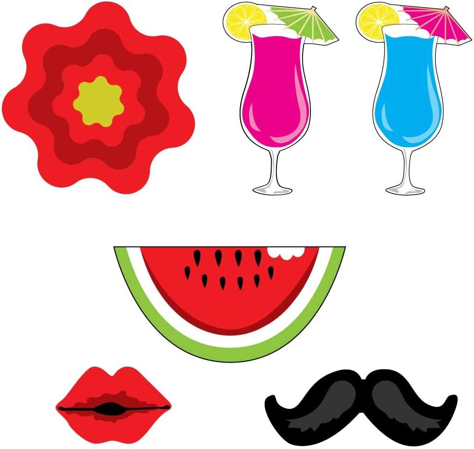VictoryStore Custom Photo Booth Frame - Aloha Luau Party Photo Booth Frame and Photo Booth Props Includes 6 Stakes for Props