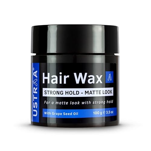 Ustraa Cera para el cabello Strong Hold – Aspecto mate – 3.5 oz – No pegajosa, fácil de lavar, alta sujeción, sin productos químicos nocivos ni