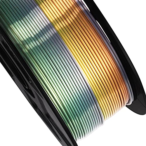 Image of BBLIFE Silk Shiny Multi Color Fast Change Rainbow PLA Filament, 1kg 2.2lbs 1.75mm 3D Printing Material, Widely Support for FDM 3D Printer, Easy to Print