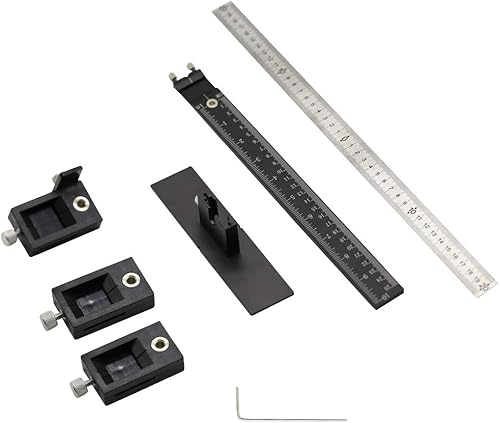 Miniatura 3 de ASCENDAS Herramienta de plantilla de hardware para gabinete, guía de plantilla de taladro ajustable, aleación de aluminio, plantilla de gabinete