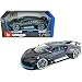 Bugatti Divo Matt Gray with Blue Accents 1/18 Diecast Model Car by Bburago 11045