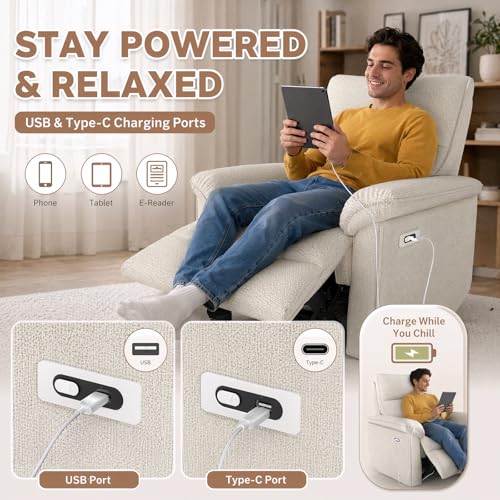 Sillón Plegable Beige con Tela Suave miniatura 5