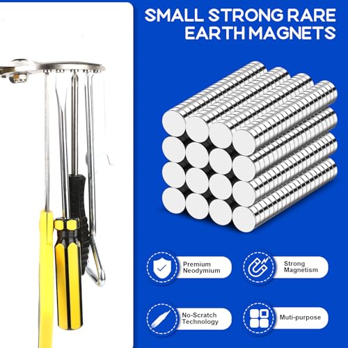 VSKIZ 320Pcs Small Neodymium Magnets, 6x2mm Small Rare Earth Magnet Mini Magnets for Whiteboard, Office, School