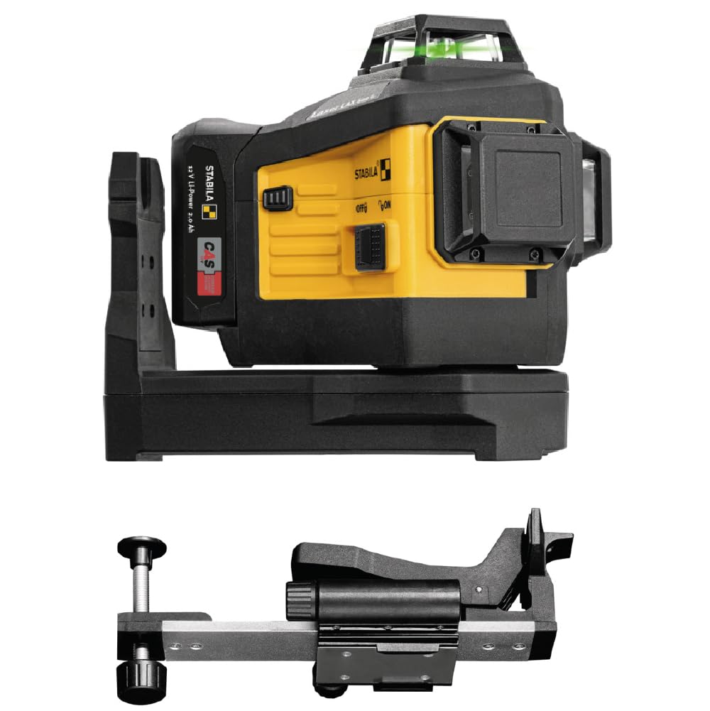 STABILA LAX 600 G Green Multi-Line Laser Level Set, 12V System, 7-Piece Set, Includes Battery & Charger, Cat. Number 03420