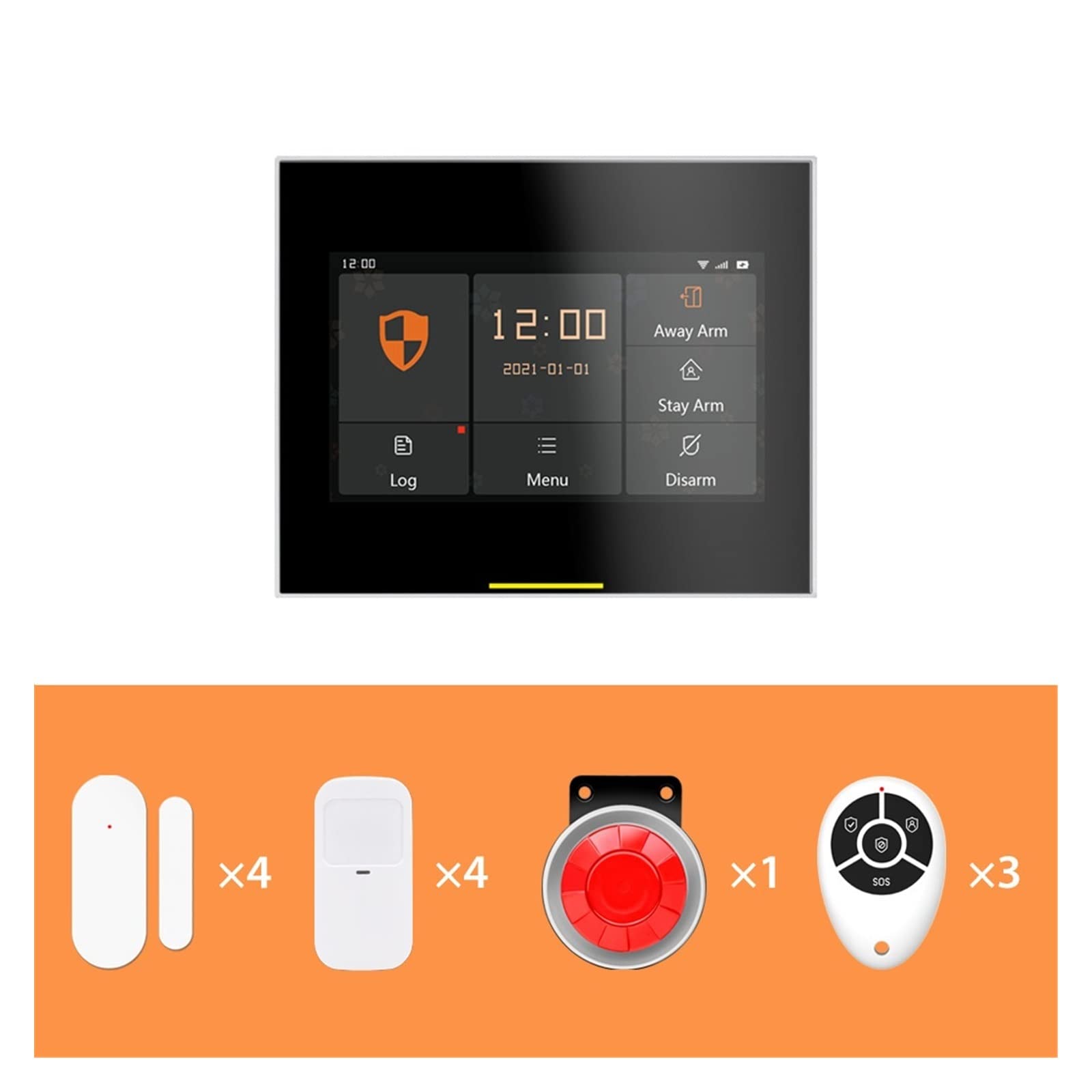 Alarmas para Casa, Kits de sistema de alarma de seguridad for el hogar inalámbrico WiFi 4G for garaje y soporte residencial Tuya y Samrtlife Aplicación(4G H501 Set K 4-4)