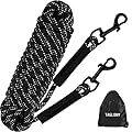 Taglory Training Lead for Dogs 5m, Reflective Long Dog Rope Tie Out, Dog Tether for Small Medium Large Dogs, Black