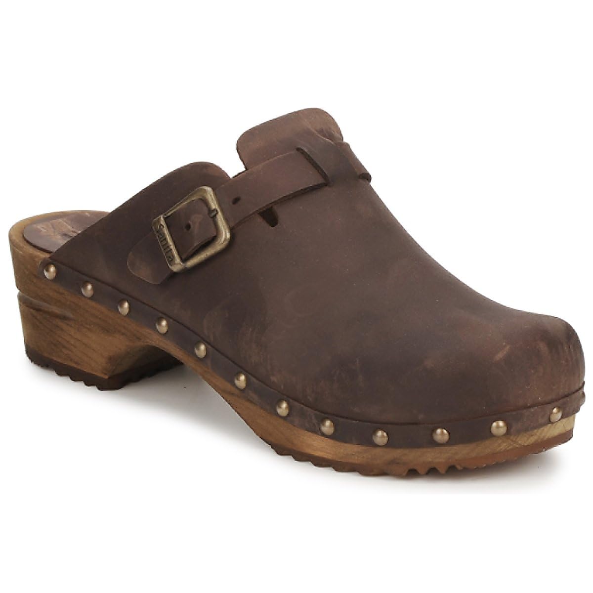 Sanita, Wood-Kristel Open Oil Leather, Scarpe Sandali Zoccoli Medici Moda Casual Fashion Medical Clogs