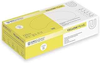 UNIGLOVES Yellow Pearl 4504 - Guantes desechables de nitrilo (100 unidades), color amarillo