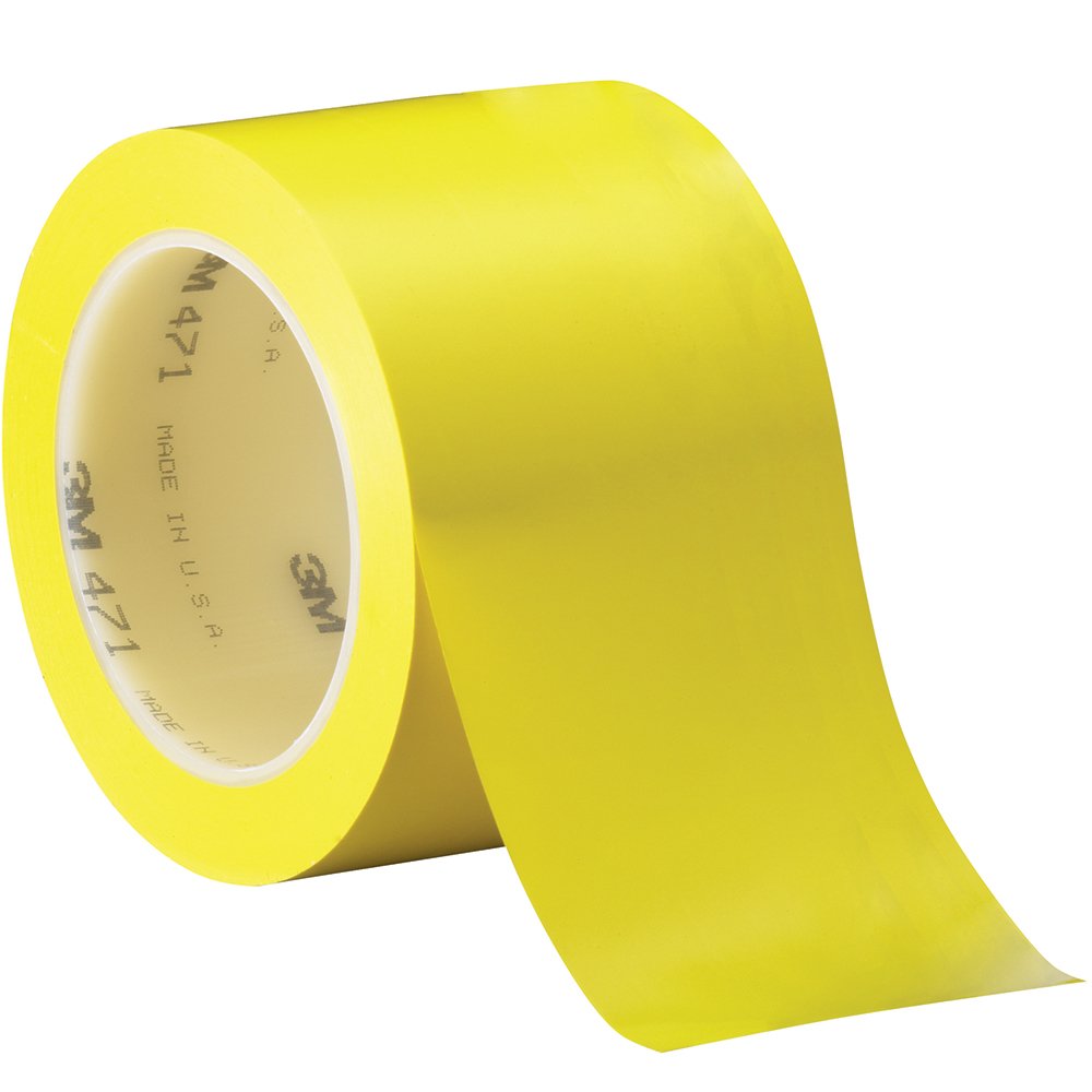 3M 471 Hochwertiges Weich-PVC-Klebeband, 75 mm x 33 m, Gelb (12-er Pack)