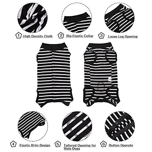 Image of SAWMONG Dog Recovery Suit, Recovery Suit for Dogs After Surgery, Dog Spay Surgical Suit for Female Dogs, Dog Onesie Bodysuit for Surgery Male Substitute E-Collar Cone, Black, X-Large